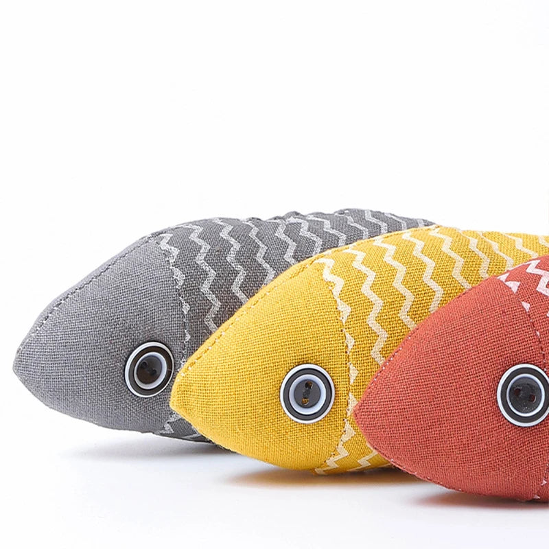 MADDEN Cat Fish Toy Cat Scratcher Catnip Toy Interactive Simulation Fish Cat Mint Fidget Toys Stuffed Playing Toy for Cat Kitten
