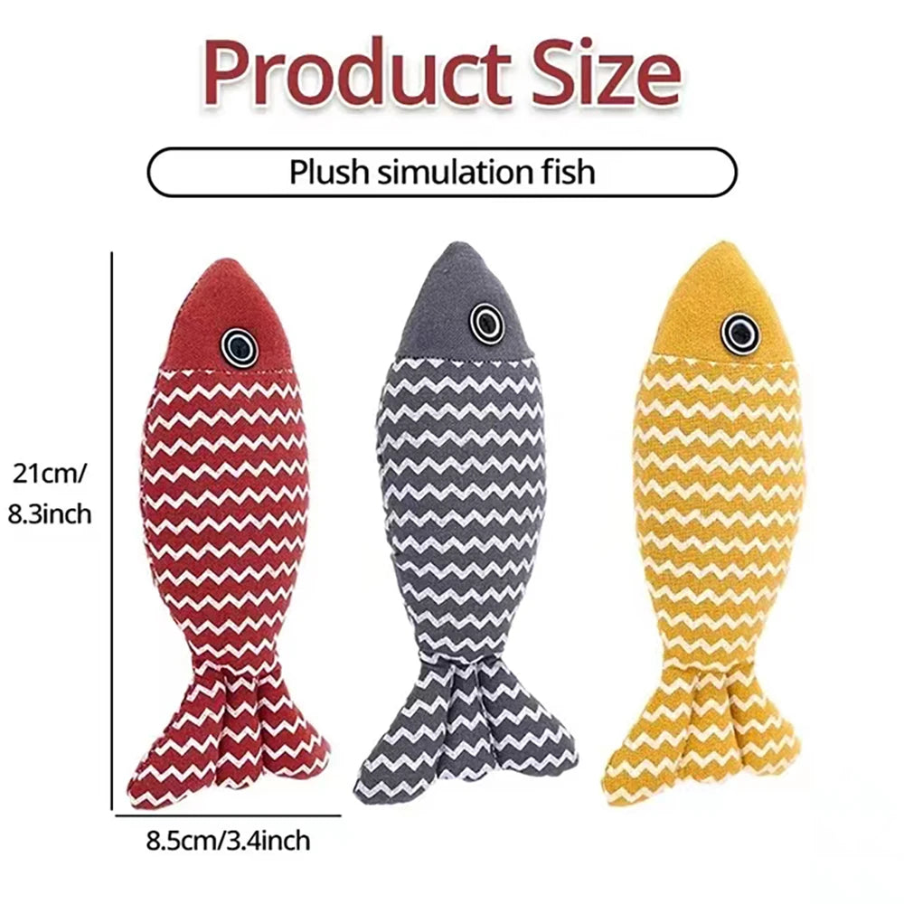 MADDEN Cat Fish Toy Cat Scratcher Catnip Toy Interactive Simulation Fish Cat Mint Fidget Toys Stuffed Playing Toy for Cat Kitten