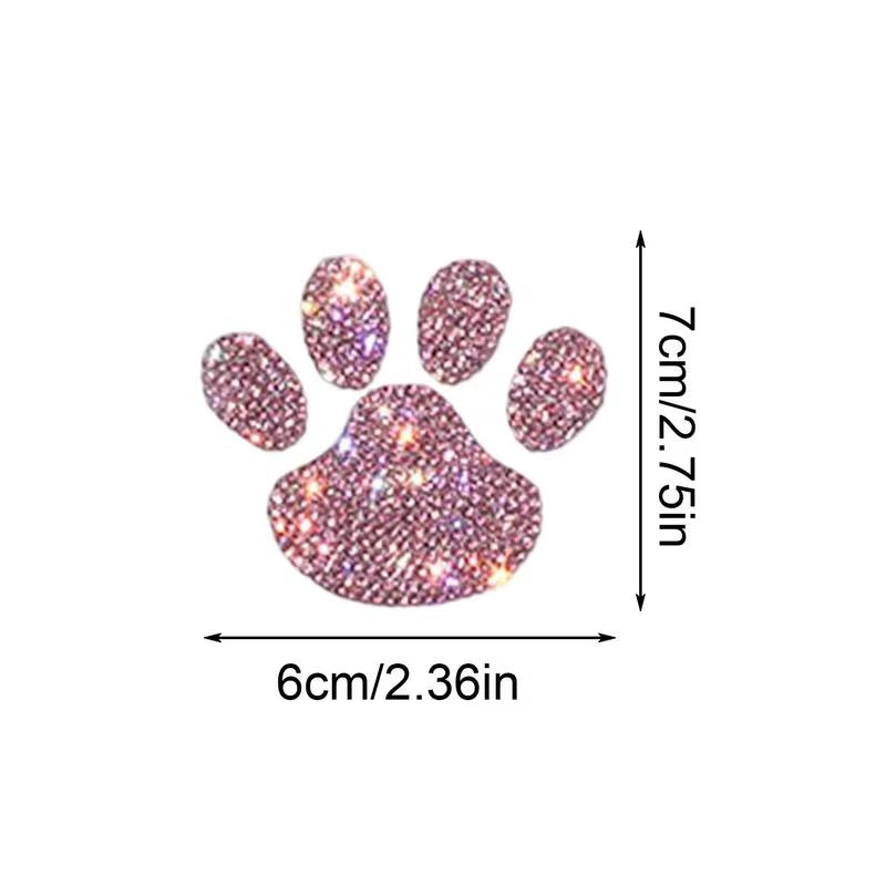 New Crystal Dog Paw Print Car Stickers Bling Rhinestone Paw Decals Car Window Decor Sticker Auto Exterior Decor Car Accessories