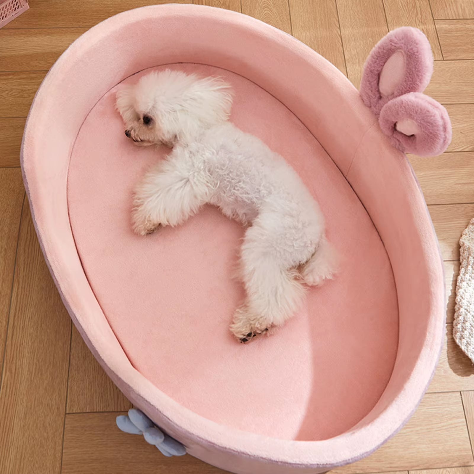 Pink Pet Bed Detachable Washable Dog Sleeping Bed Soft Comfortable Warm Cat Bed for Four Seasons
