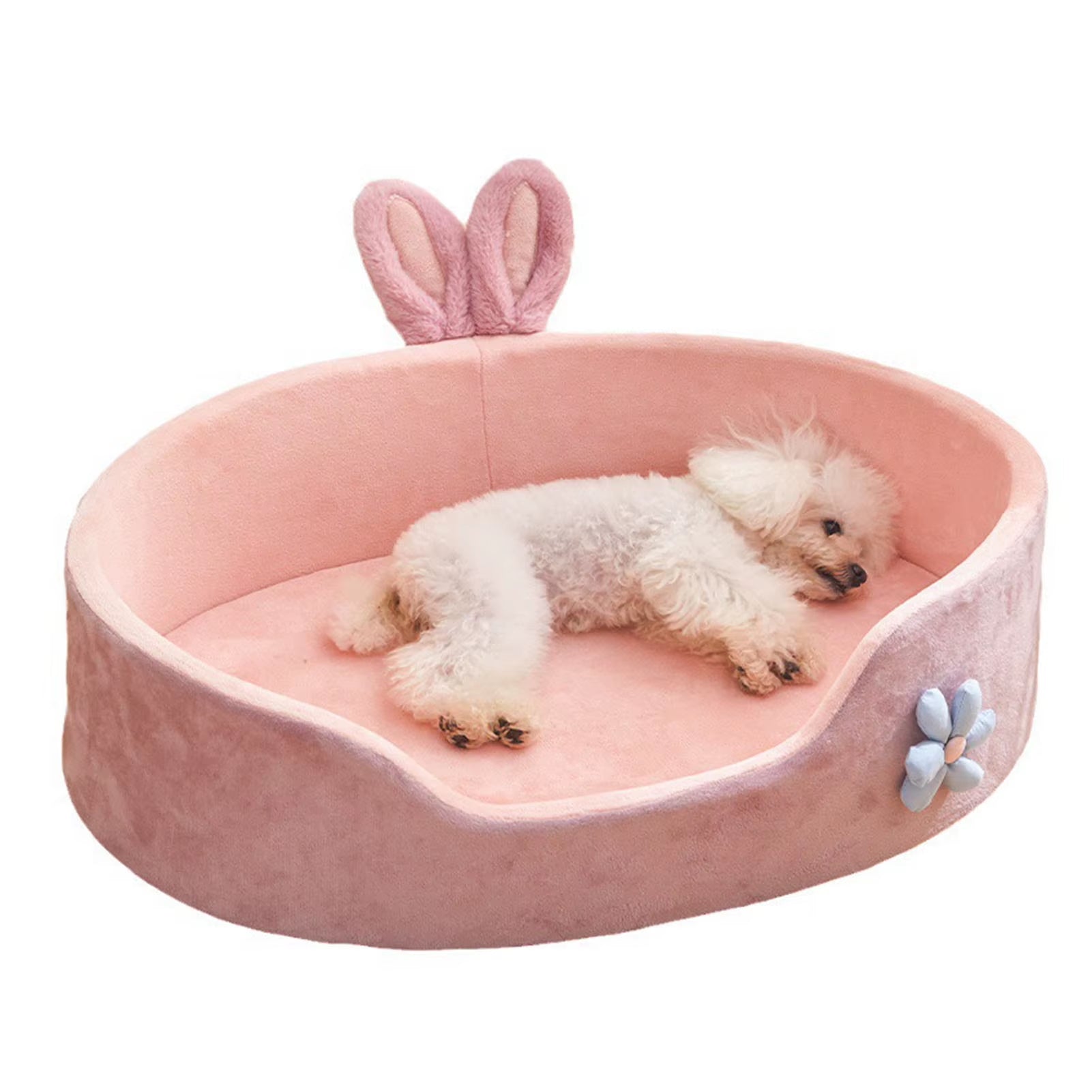 Pink Pet Bed Detachable Washable Dog Sleeping Bed Soft Comfortable Warm Cat Bed for Four Seasons