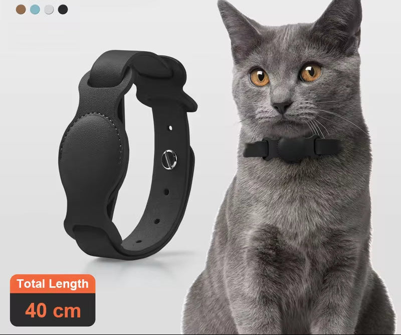 New Leather Pet Adjustable Collar for Apple Airtag Location Tracker Dog Cat Anti-Lost Airtag Case Airtags Location Collar
