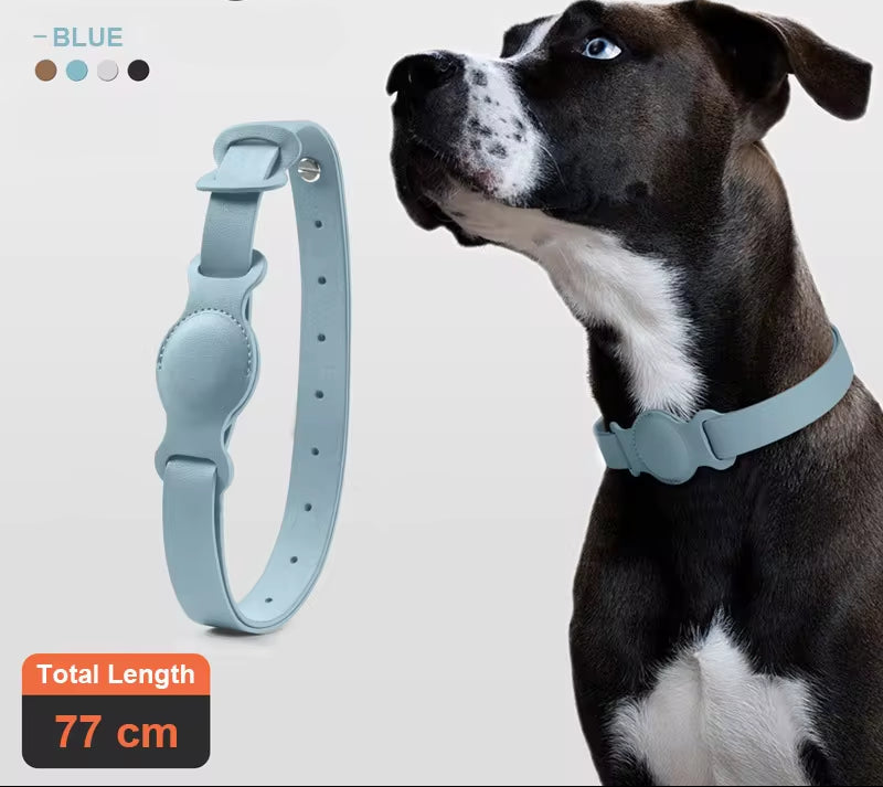 New Leather Pet Adjustable Collar for Apple Airtag Location Tracker Dog Cat Anti-Lost Airtag Case Airtags Location Collar