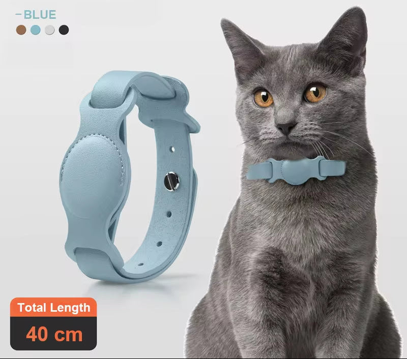 New Leather Pet Adjustable Collar for Apple Airtag Location Tracker Dog Cat Anti-Lost Airtag Case Airtags Location Collar