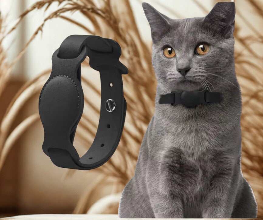 Collier Ajustable en Cuir pour Chien & Chat – Compatible Apple AirTag | Anti-Perte & Confortable