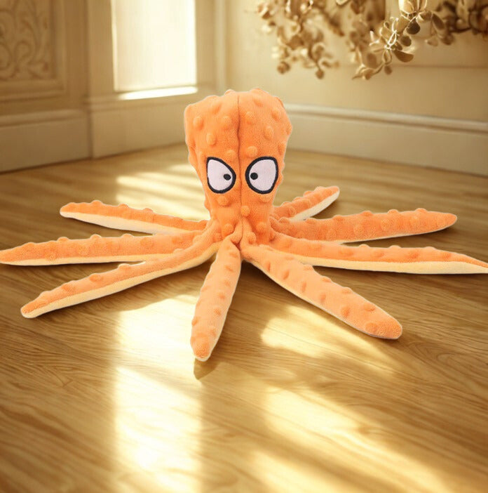 Jouet à Mâcher Résistant en Forme de Poulpe pour Chiens – Nettoyage des Dents & Anti-Stress