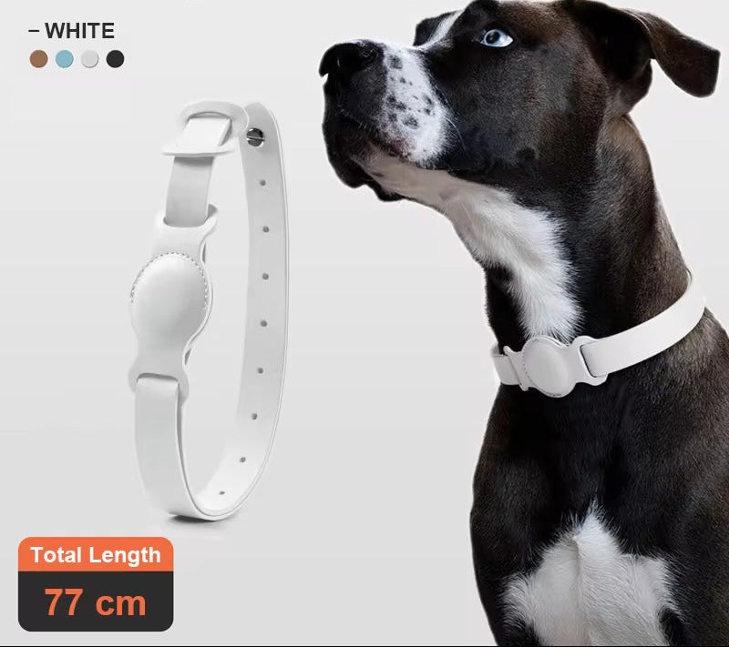 New Leather Pet Adjustable Collar for Apple Airtag Location Tracker Dog Cat Anti-Lost Airtag Case Airtags Location Collar
