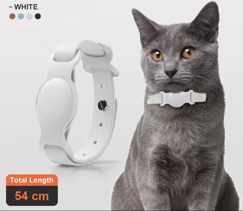 New Leather Pet Adjustable Collar for Apple Airtag Location Tracker Dog Cat Anti-Lost Airtag Case Airtags Location Collar