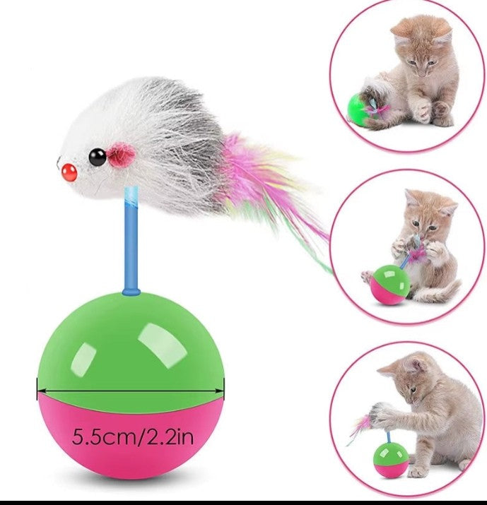 Toupie interactive anti-basculement pour chat et petit chien – Jouet d’éveil amusant