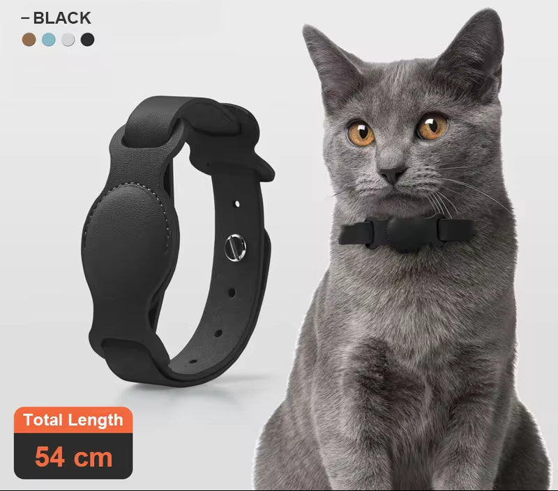 New Leather Pet Adjustable Collar for Apple Airtag Location Tracker Dog Cat Anti-Lost Airtag Case Airtags Location Collar