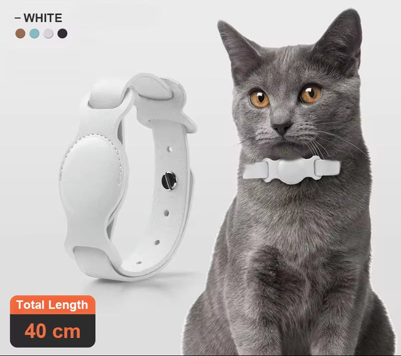 New Leather Pet Adjustable Collar for Apple Airtag Location Tracker Dog Cat Anti-Lost Airtag Case Airtags Location Collar