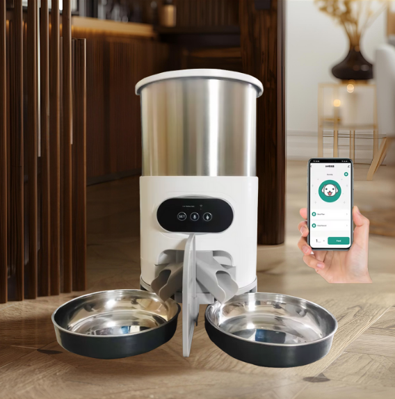 Distributeur Automatique pour Chiens & Chats – 3L / 4,5L – Double Gamelle – Programmable, WIFI Tuya, Enregistreur Vocal