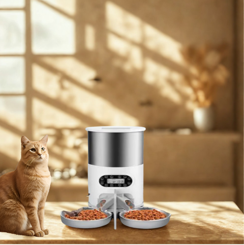Distributeur Automatique pour Chiens & Chats – 3L / 4,5L – Double Gamelle – Programmable, WIFI Tuya, Enregistreur Vocal