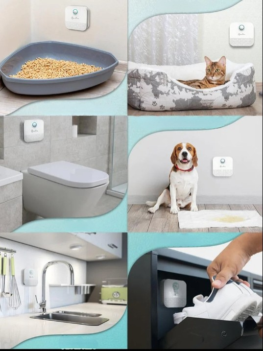 Purificateur d’odeurs intelligent et silencieux pour litière de chat – Rechargeable USB