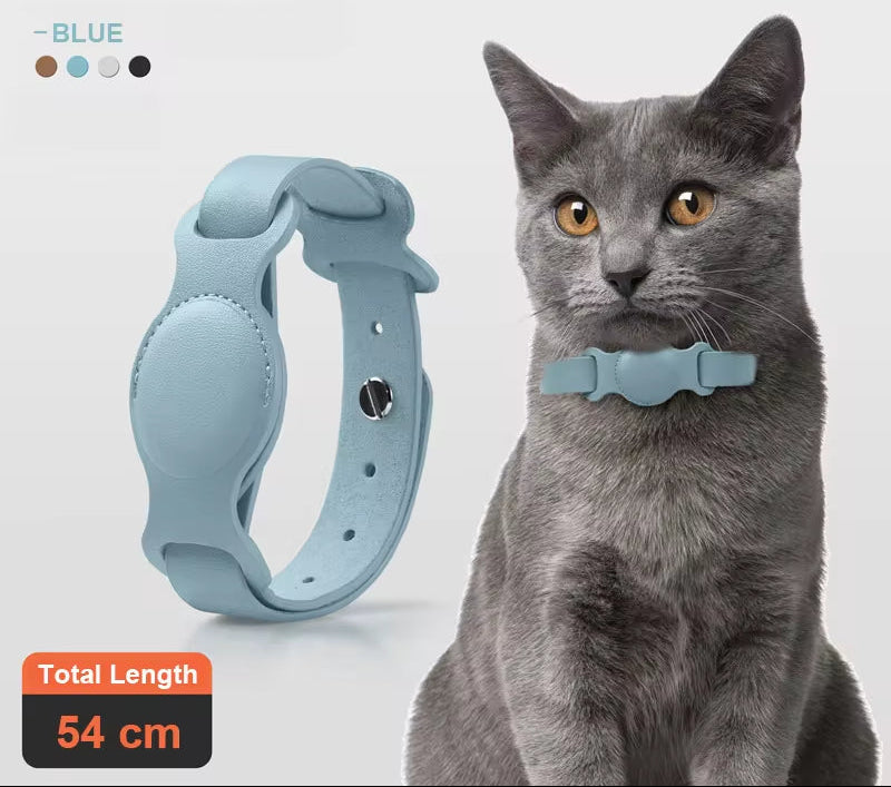 New Leather Pet Adjustable Collar for Apple Airtag Location Tracker Dog Cat Anti-Lost Airtag Case Airtags Location Collar
