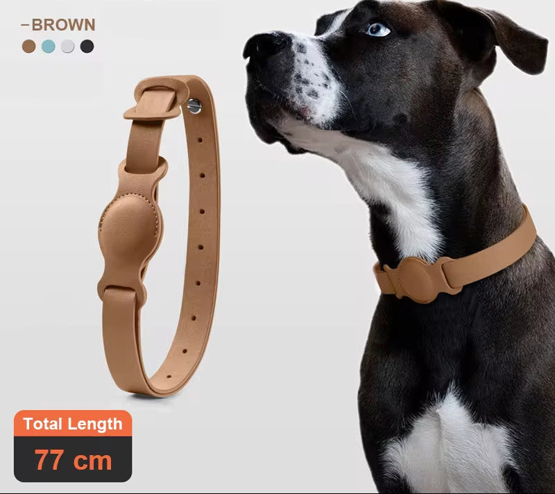 New Leather Pet Adjustable Collar for Apple Airtag Location Tracker Dog Cat Anti-Lost Airtag Case Airtags Location Collar