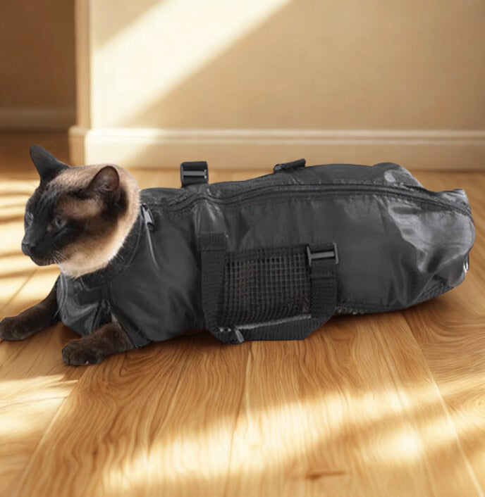 Sac de Toilettage Multifonction pour Chat – Bain, Coupe de Griffes et Soins Sans Stress