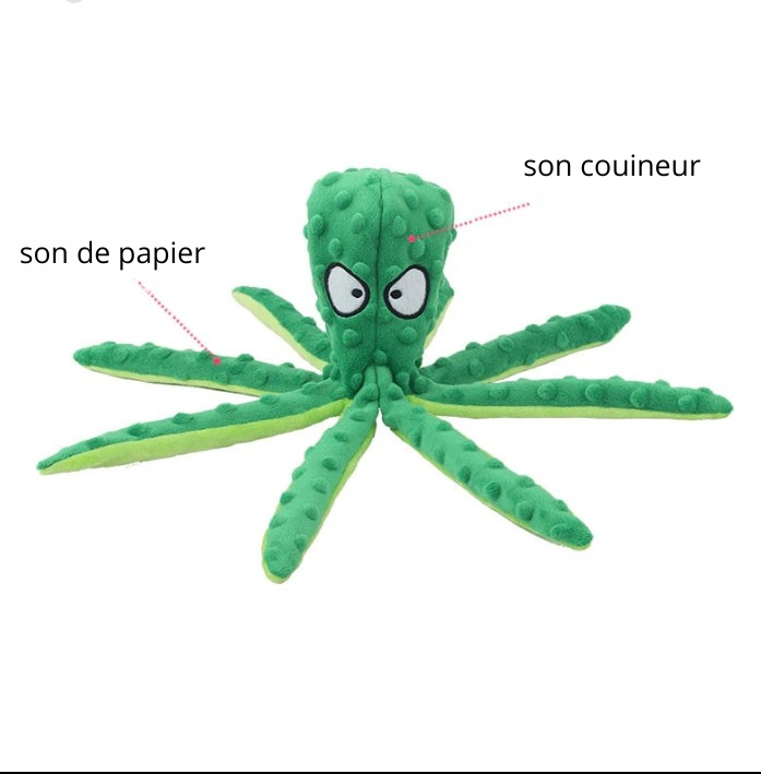 Jouet à Mâcher Résistant en Forme de Poulpe pour Chiens – Nettoyage des Dents & Anti-Stress